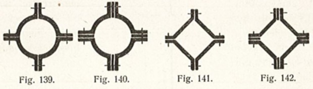 Deze vier doorsnedes komen uit het boek van L. Zwiers, 'IJzerconstructies' uit 1908.