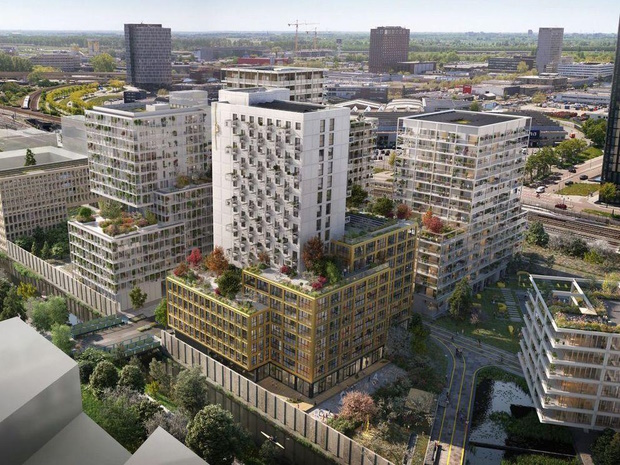 Render appartementencomplex The Robin in Amsterdam