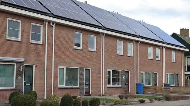 Woningen met zonnepanelen